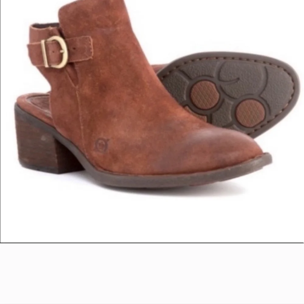 Born Margrit Slingback Suede Booties Women's Size 7 - Picture 3 of 14